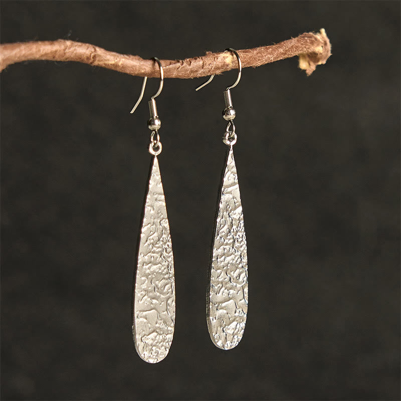 Nimara Ritual Elegant Titanium Steel Balance Hammer Marks Earrings
