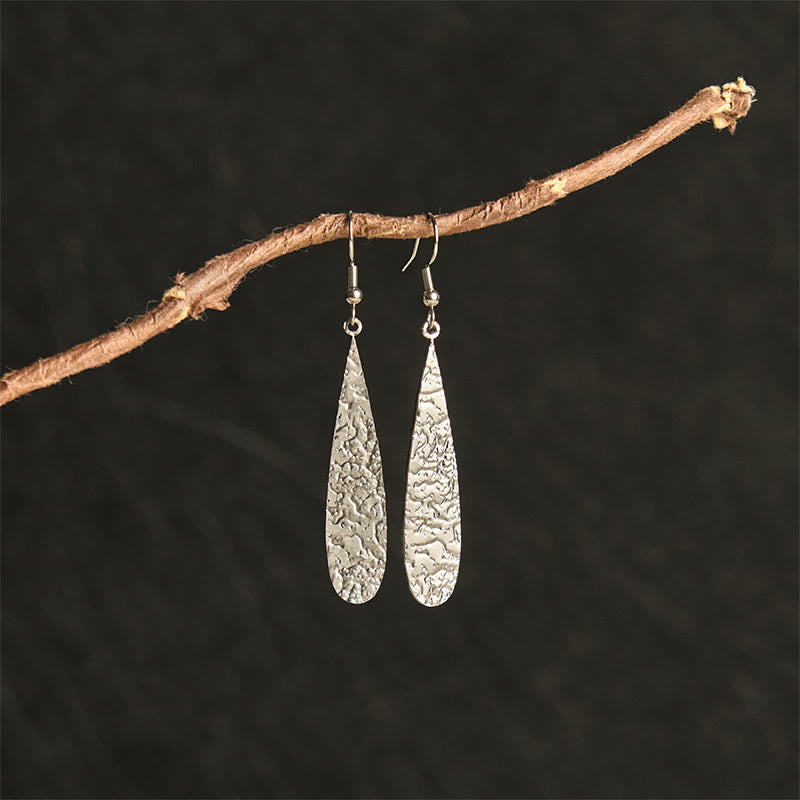 Nimara Ritual Elegant Titanium Steel Balance Hammer Marks Earrings