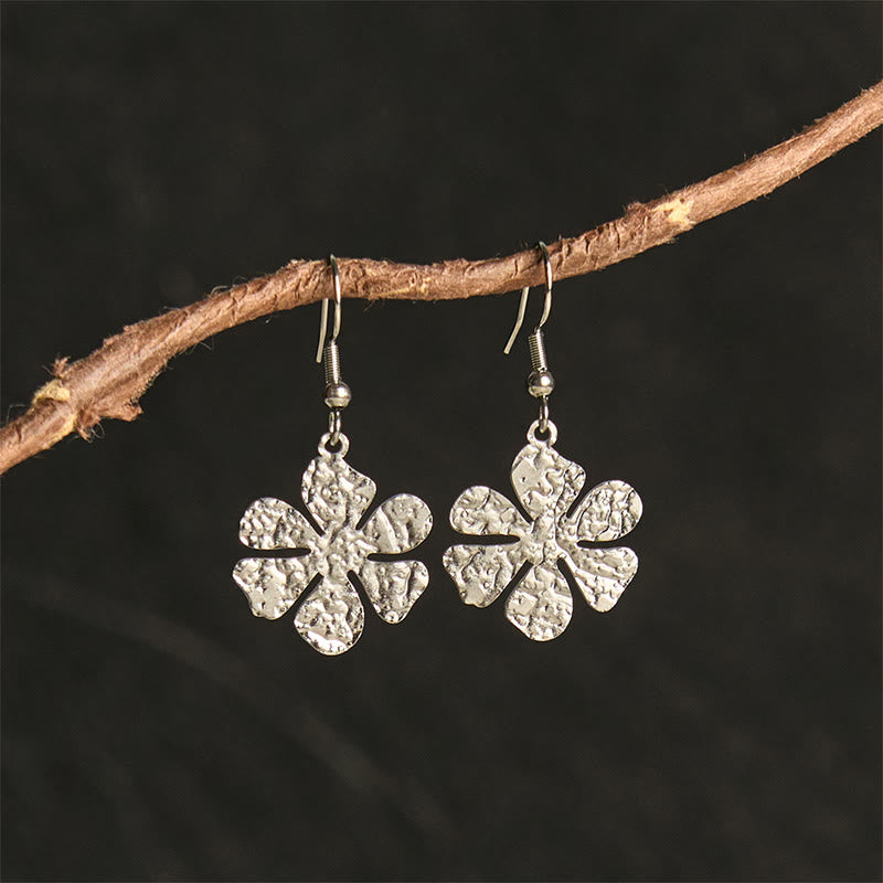 Nimara Ritual Elegant Titanium Steel Balance Hammer Marks Earrings