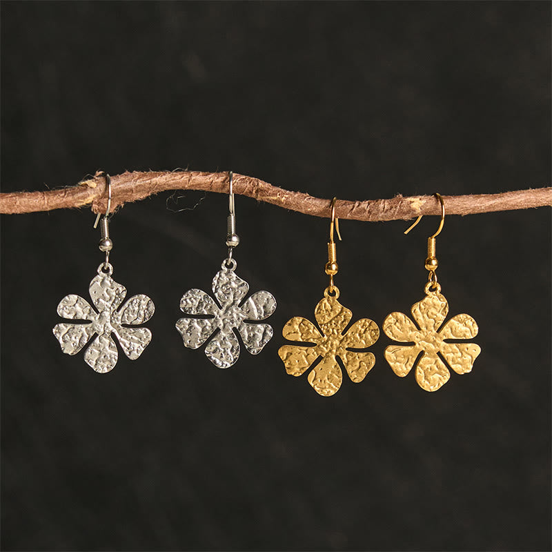 Nimara Ritual Elegant Titanium Steel Balance Hammer Marks Earrings