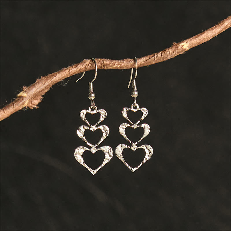 Nimara Ritual Elegant Titanium Steel Balance Hammer Marks Earrings