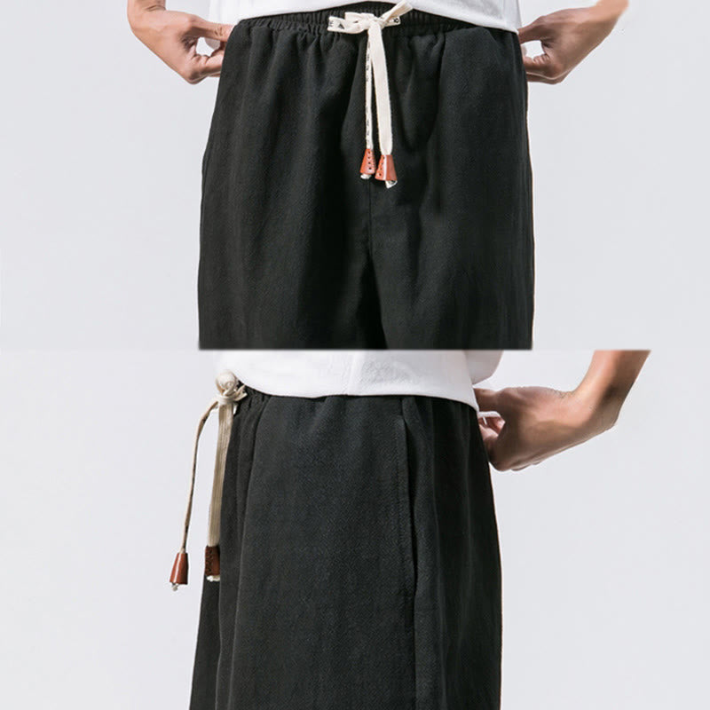 Nimara Ritual Men's Plain Simple Drawstring Design Cotton Harem Pants With Pockets