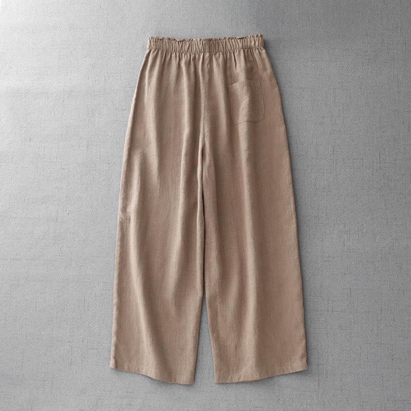 Nimara Ritual Casual Plain Rope Women's Cotton 7-8 Length Pants With Pockets