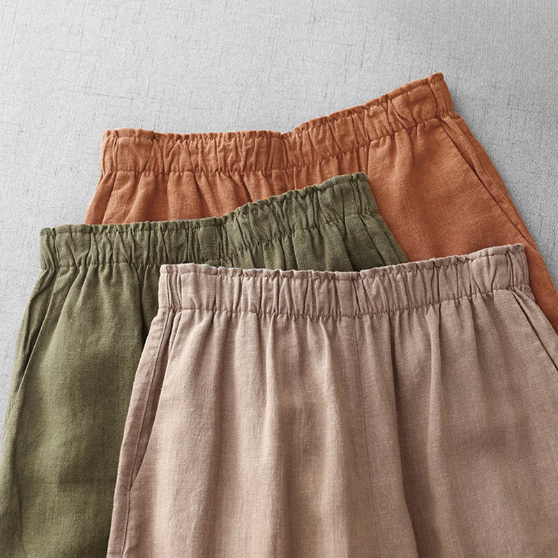 Nimara Ritual Casual Plain Rope Women's Cotton 7-8 Length Pants With Pockets