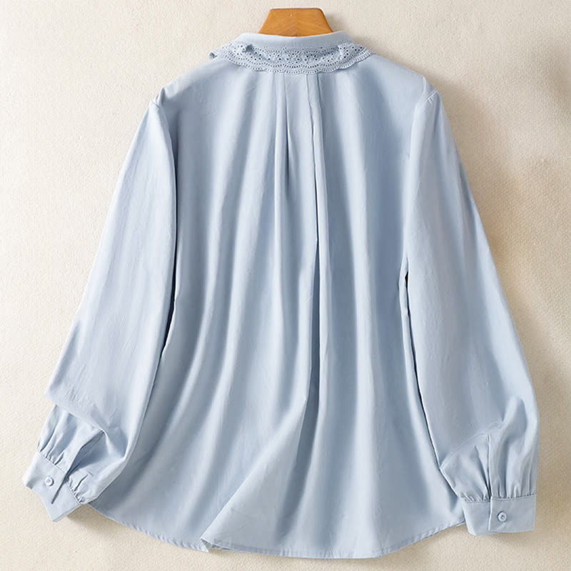 Nimara Ritual Casual Women's Long Sleeve Lace Lapel Shirt
