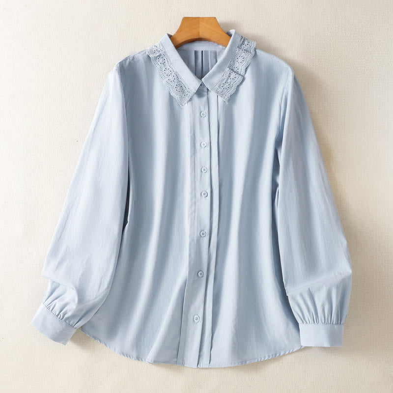 Nimara Ritual Casual Women's Long Sleeve Lace Lapel Shirt