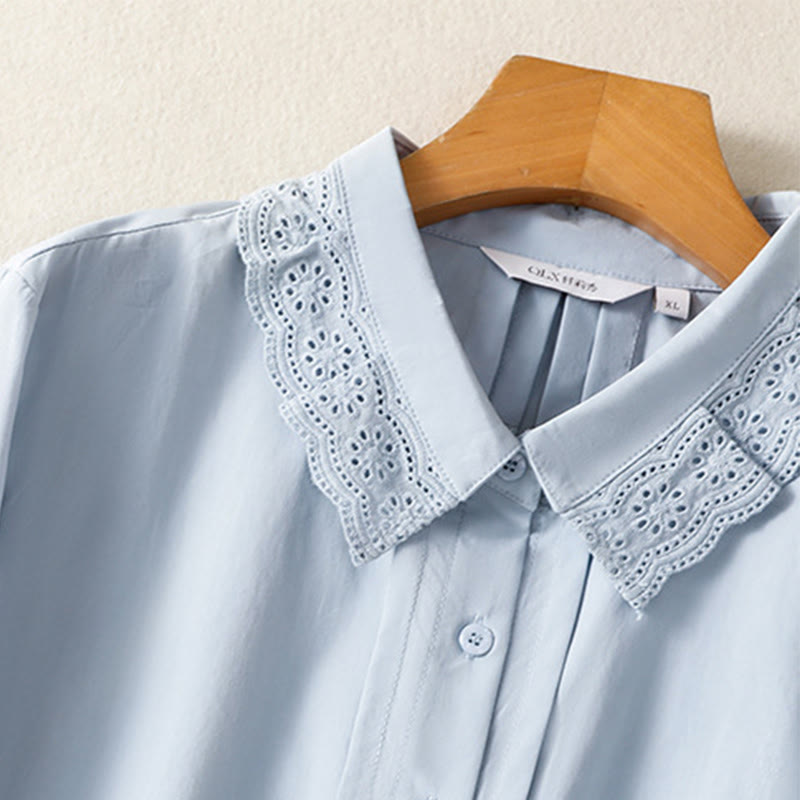 Nimara Ritual Casual Women's Long Sleeve Lace Lapel Shirt
