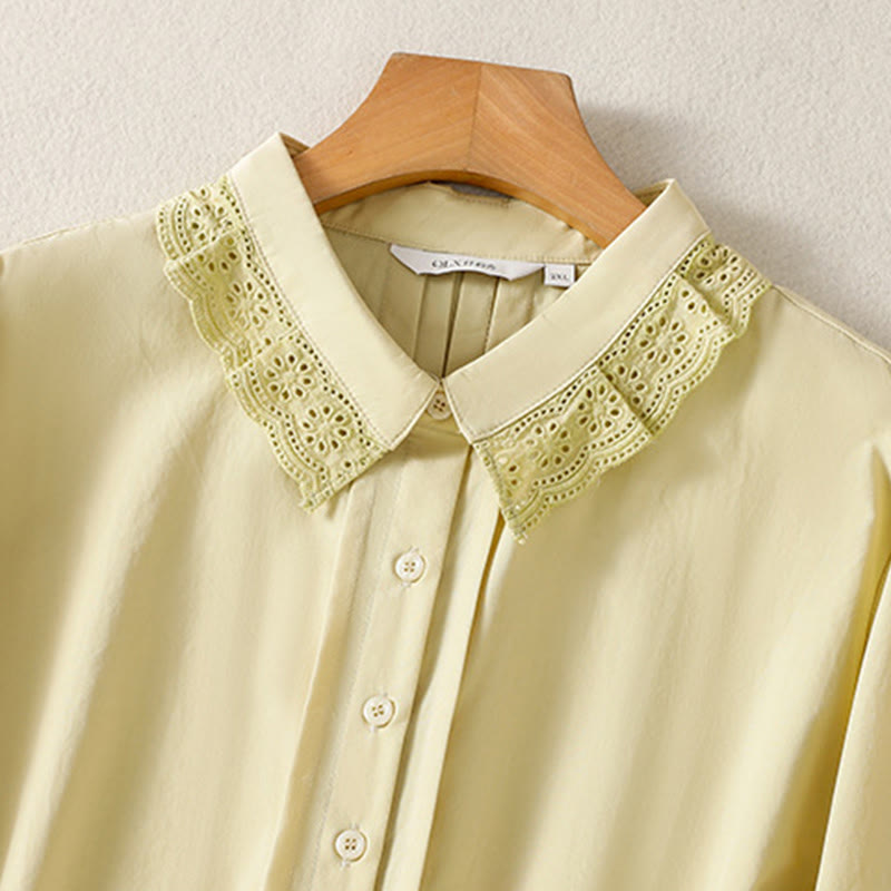Nimara Ritual Casual Women's Long Sleeve Lace Lapel Shirt