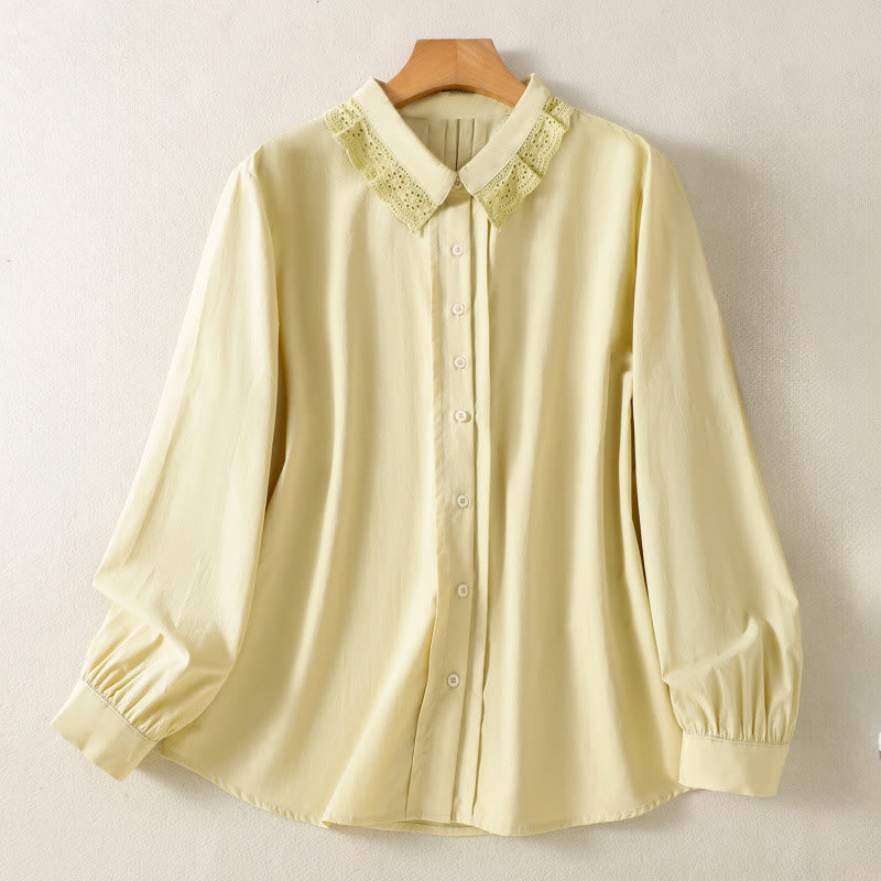 Nimara Ritual Casual Women's Long Sleeve Lace Lapel Shirt