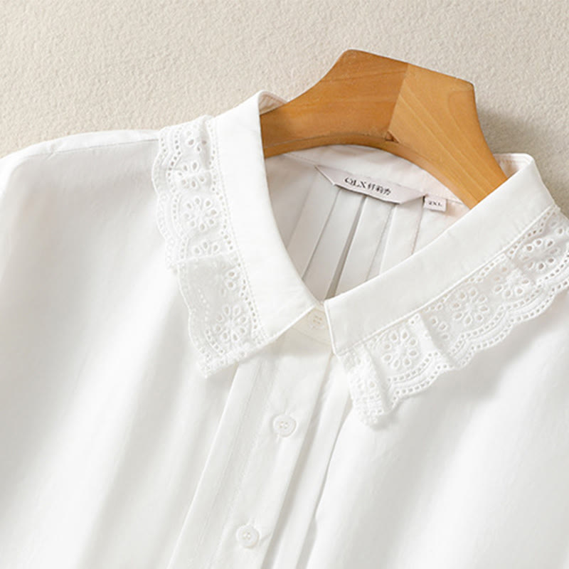 Nimara Ritual Casual Women's Long Sleeve Lace Lapel Shirt