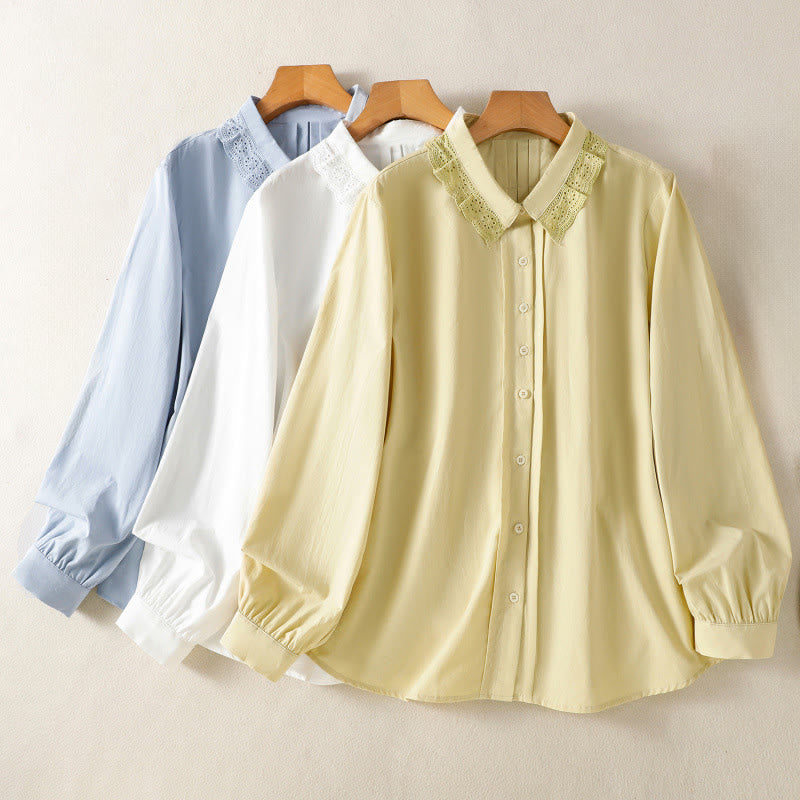 Nimara Ritual Casual Women's Long Sleeve Lace Lapel Shirt