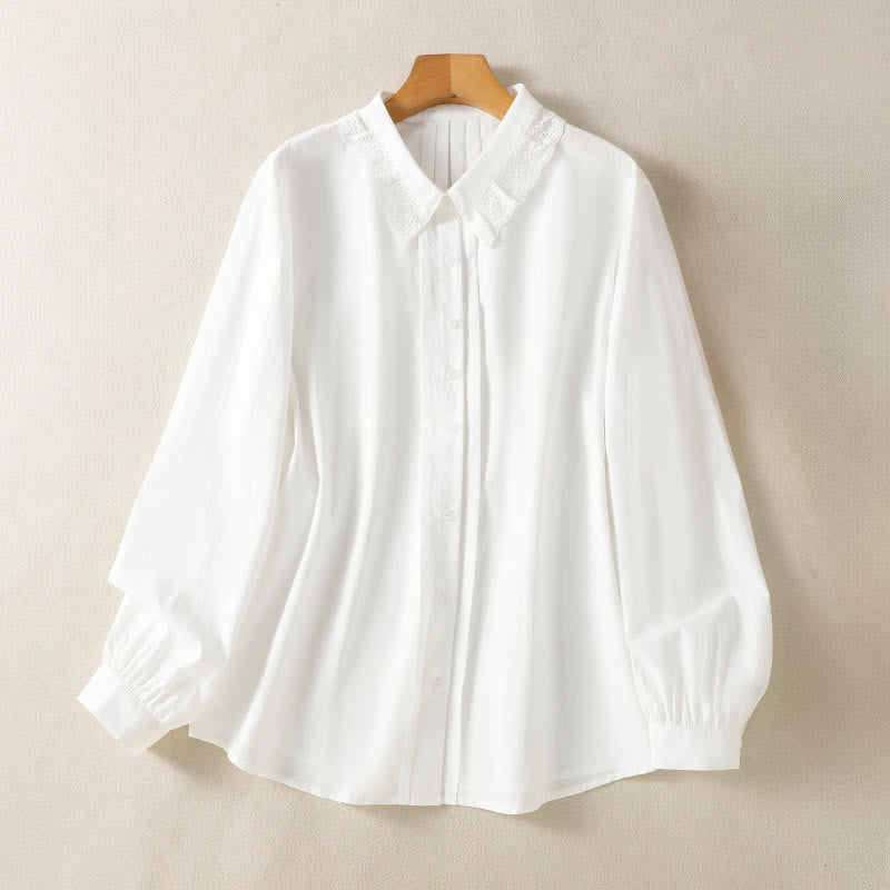 Nimara Ritual Casual Women's Long Sleeve Lace Lapel Shirt