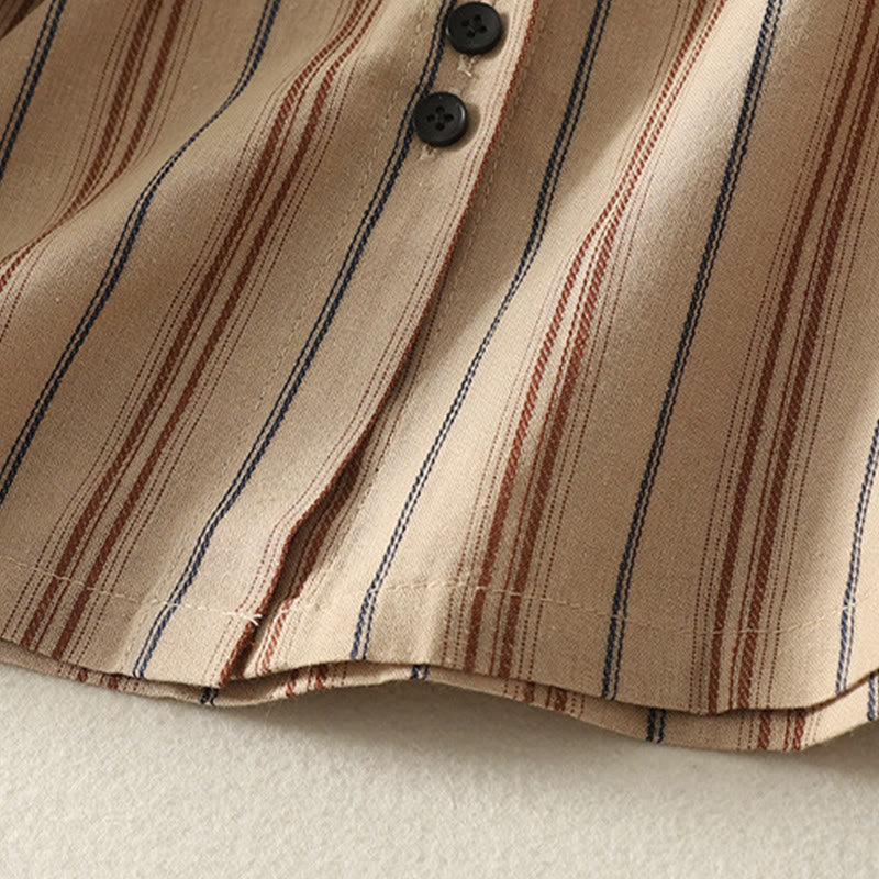Nimara Ritual Casual Retro Stripes Women's Long Sleeve Polyester Shirt