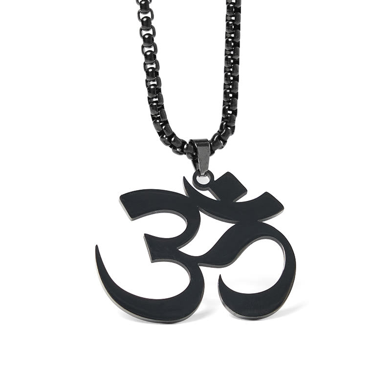 Nimara Ritual Om Symbol Mantra Stainless Steel Focus Necklace Pendant