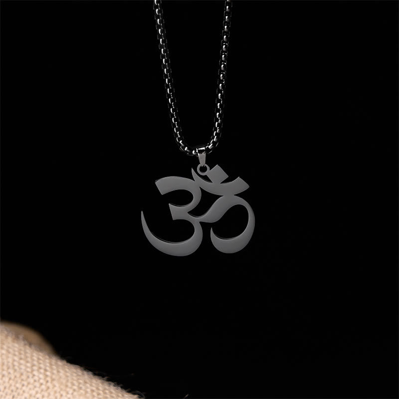 Nimara Ritual Om Symbol Mantra Stainless Steel Focus Necklace Pendant