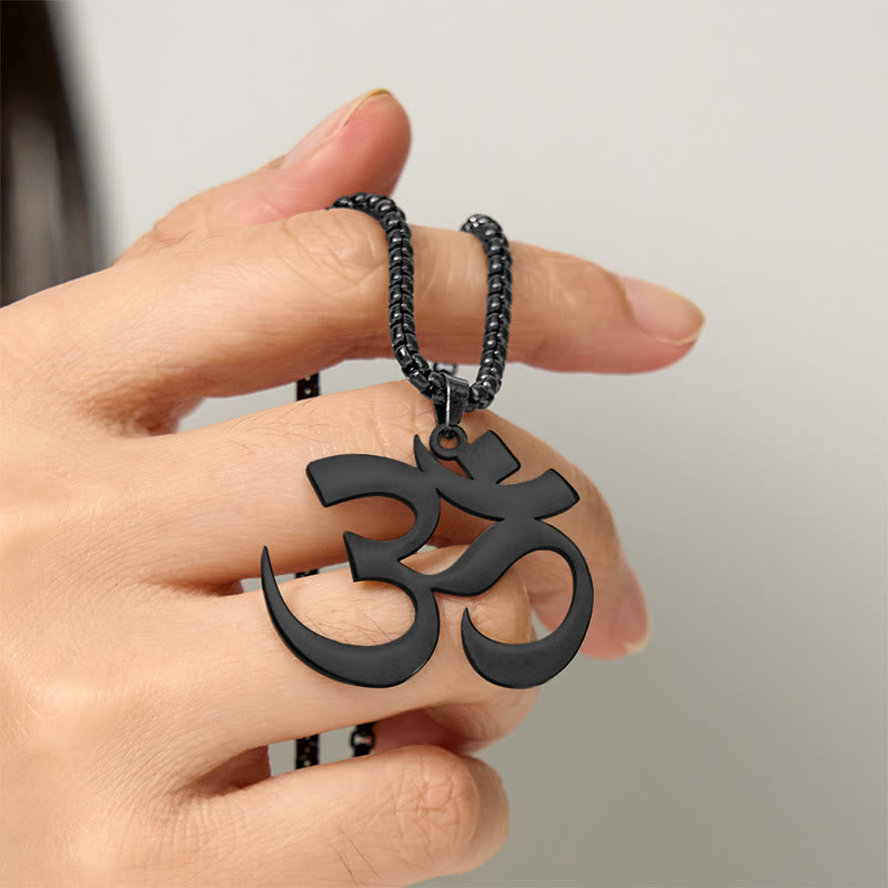 Nimara Ritual Om Symbol Mantra Stainless Steel Focus Necklace Pendant