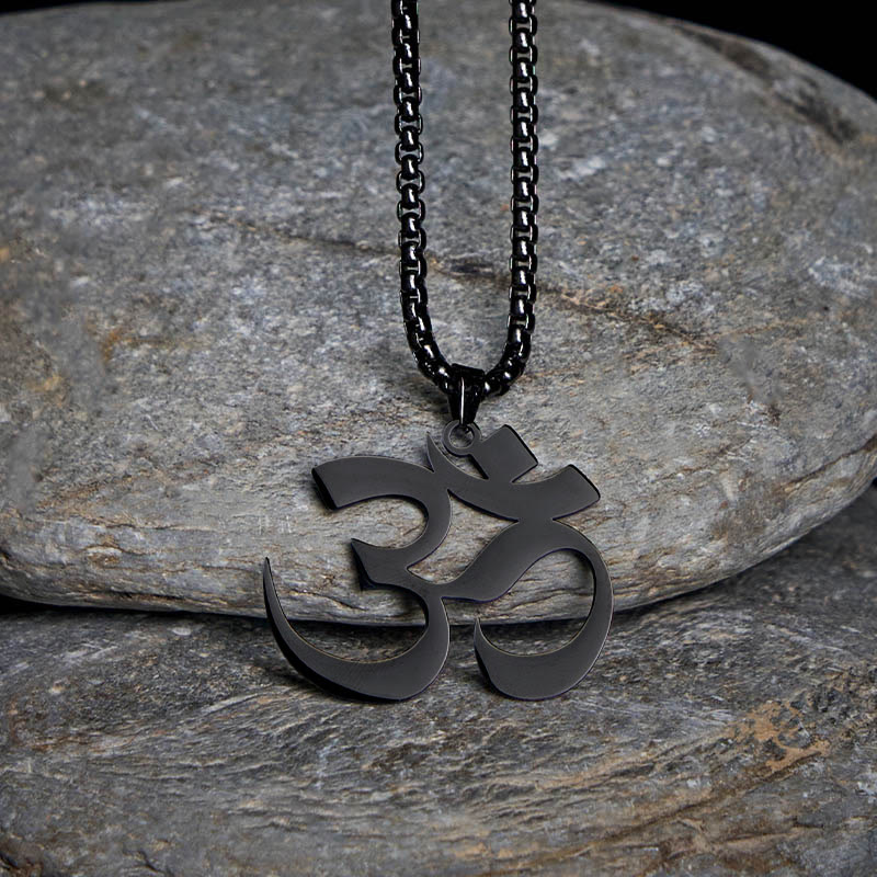 Nimara Ritual Om Symbol Mantra Stainless Steel Focus Necklace Pendant