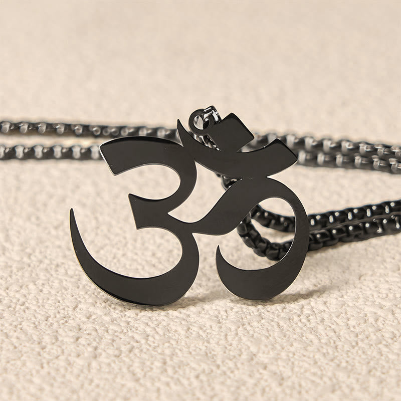 Nimara Ritual Om Symbol Mantra Stainless Steel Focus Necklace Pendant