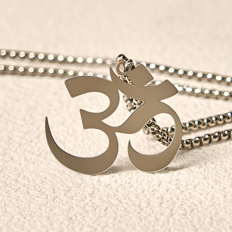 Nimara Ritual Om Symbol Mantra Stainless Steel Focus Necklace Pendant