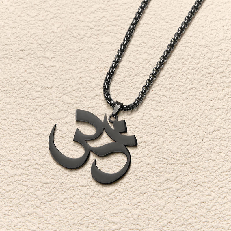 Nimara Ritual Om Symbol Mantra Stainless Steel Focus Necklace Pendant
