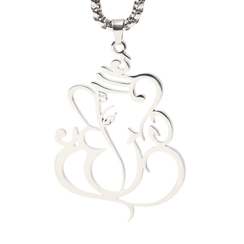 Nimara Ritual Ganesh Elephant Stainless Steel Protection Necklace Pendant