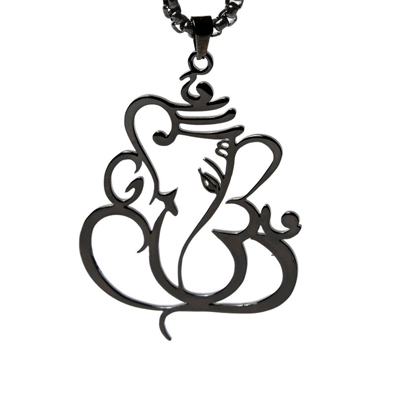 Nimara Ritual Ganesh Elephant Stainless Steel Protection Necklace Pendant