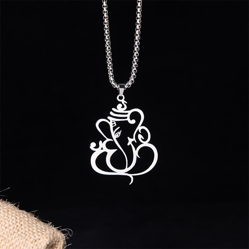 Nimara Ritual Ganesh Elephant Stainless Steel Protection Necklace Pendant