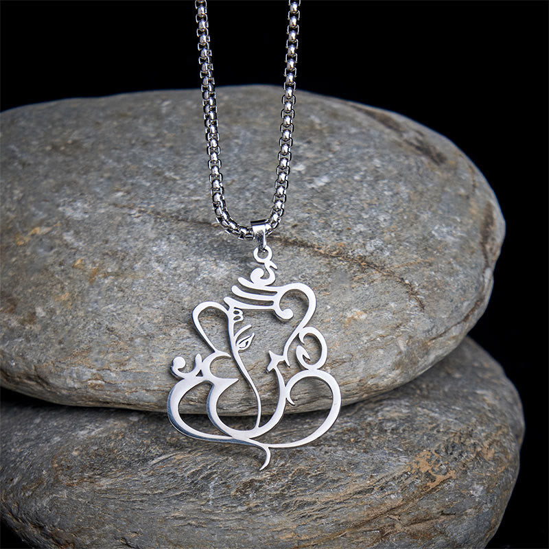 Nimara Ritual Ganesh Elephant Stainless Steel Protection Necklace Pendant