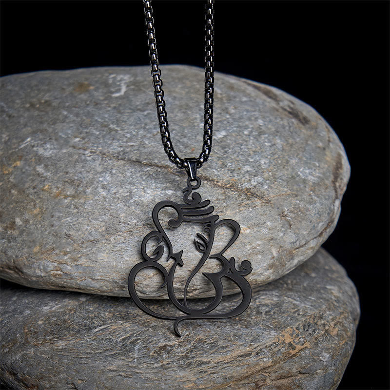 Nimara Ritual Ganesh Elephant Stainless Steel Protection Necklace Pendant