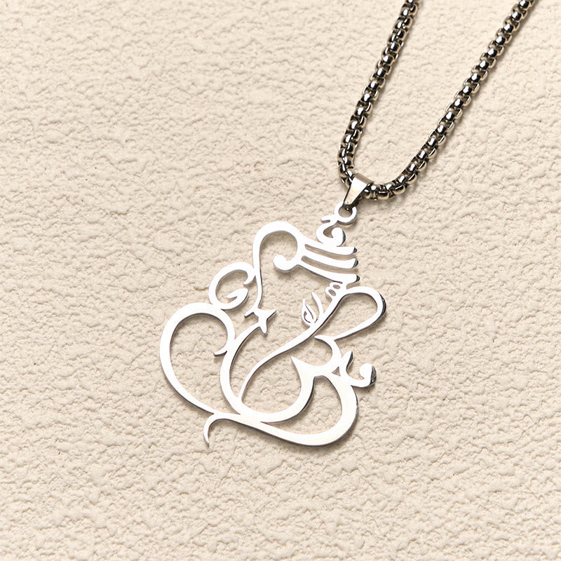Nimara Ritual Ganesh Elephant Stainless Steel Protection Necklace Pendant