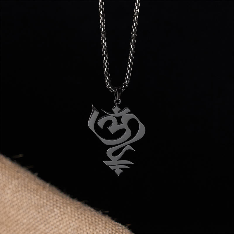 Nimara Ritual Vintage OM Symbol geometry Design Stainless Steel Connection Necklace Pendant