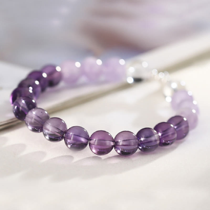 Nimara Ritual Amethyst Rose Quartz Strawberry Quartz Good Luck Charm Bracelet