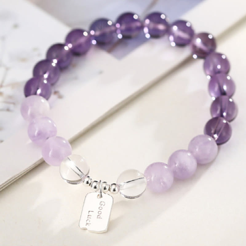 Nimara Ritual Amethyst Rose Quartz Strawberry Quartz Good Luck Charm Bracelet