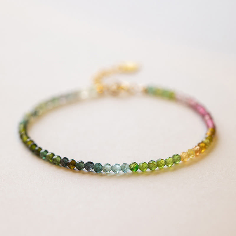 Nimara Ritual 2.5mm Natural Tourmaline Ultra-thin Beads Positive Bracelet