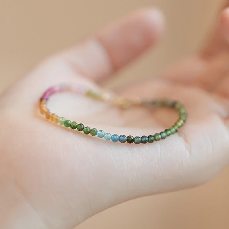 Nimara Ritual 2.5mm Natural Tourmaline Ultra-thin Beads Positive Bracelet