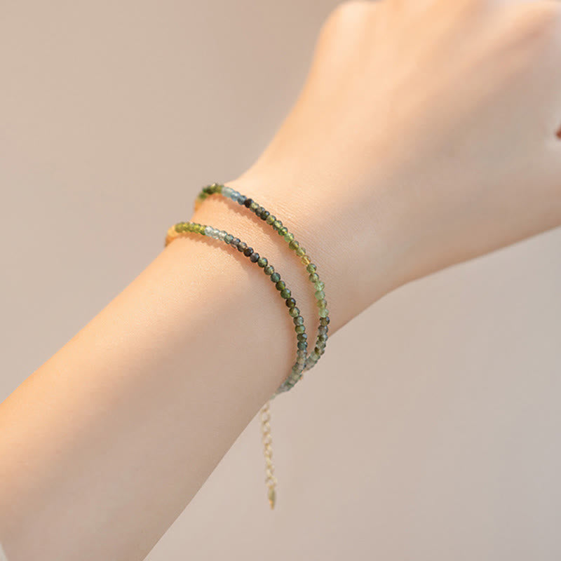 Nimara Ritual 2.5mm Natural Tourmaline Ultra-thin Beads Positive Bracelet