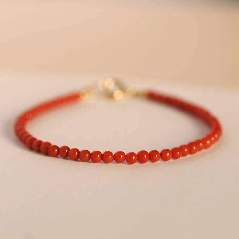 Nimara Ritual 3mm Natural South Red Agate Ultra-thin Beads Positive Bracelet