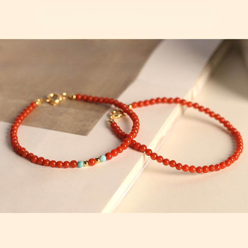 Nimara Ritual 3mm Natural South Red Agate Ultra-thin Beads Positive Bracelet