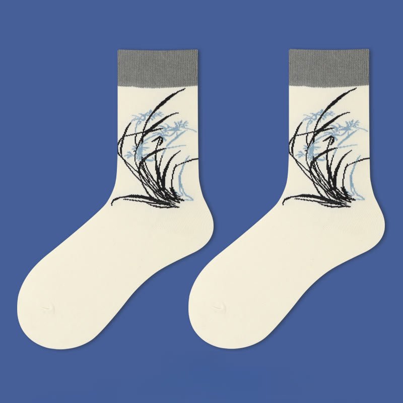 Nimara Ritual Casual Sailboat Ancient Town Lotus Orchid Countryside Micro Crew Women's Socks
