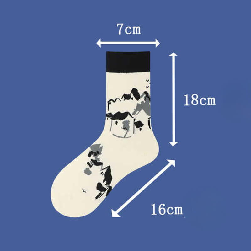 Nimara Ritual Casual Sailboat Ancient Town Lotus Orchid Countryside Micro Crew Women's Socks