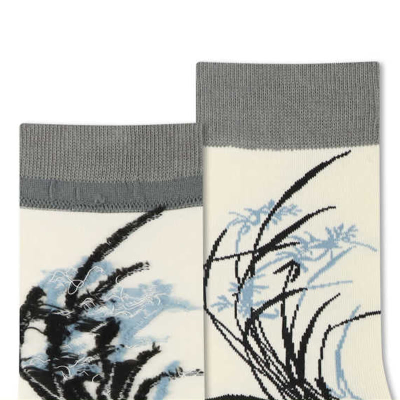 Nimara Ritual Casual Sailboat Ancient Town Lotus Orchid Countryside Micro Crew Women's Socks
