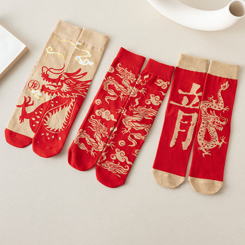 Nimara Ritual Casual Red Dragon Cotton Quarter Men Women Unisex Socks