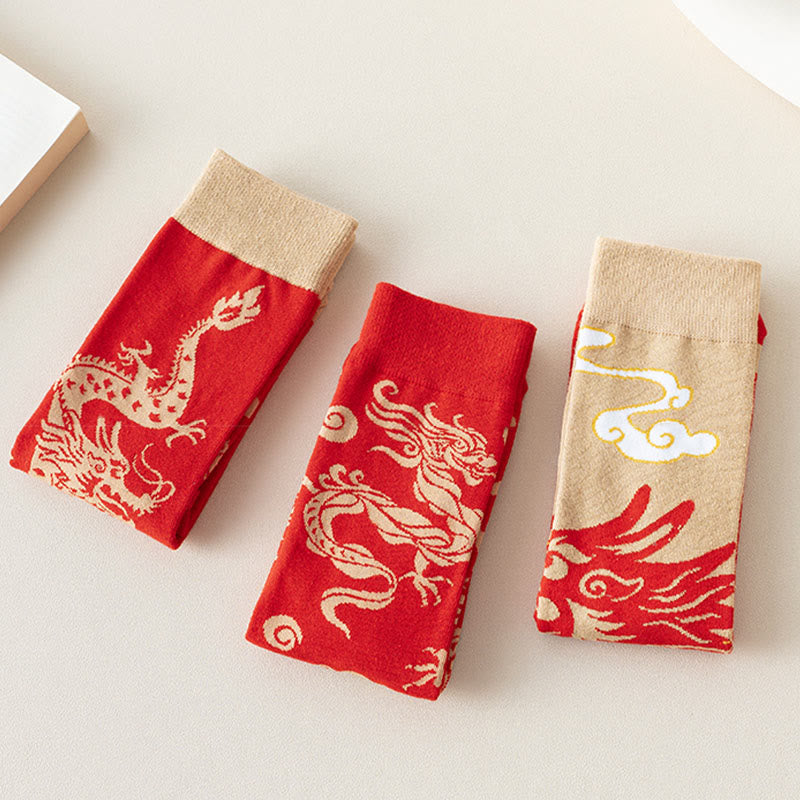 Nimara Ritual Casual Red Dragon Cotton Quarter Men Women Unisex Socks