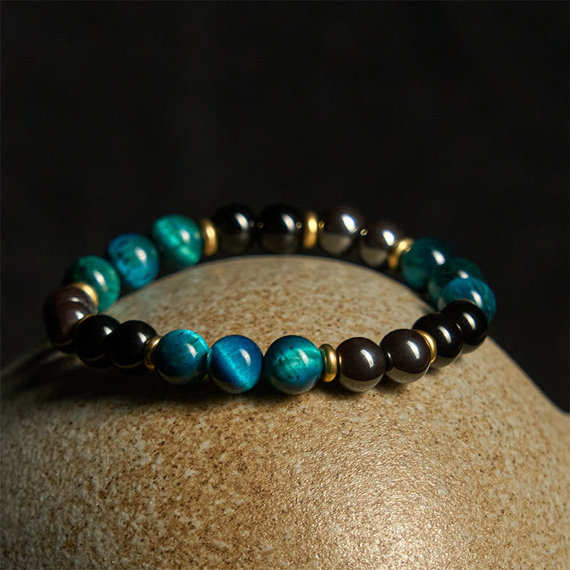 Nimara Ritual Natural Blue Tiger Eye Beads Balance Bracelet