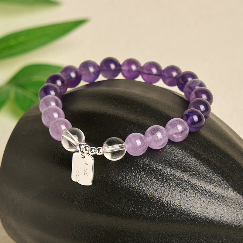 Nimara Ritual Amethyst Rose Quartz Strawberry Quartz Good Luck Charm Bracelet