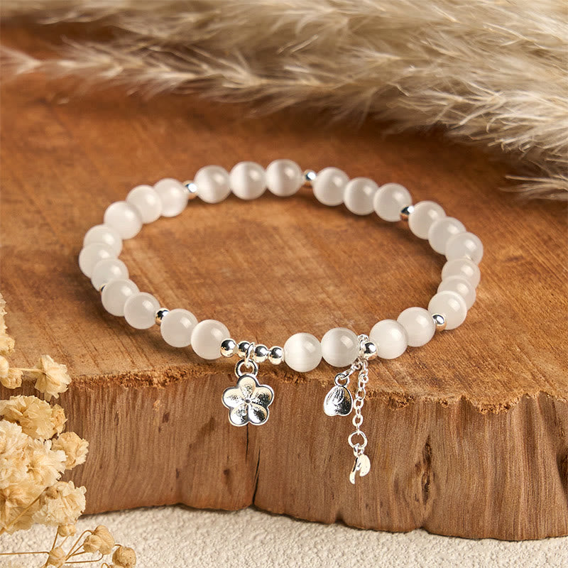 Nimara Ritual Natural Cat's Eye Cherry Blossom Peace Bracelet