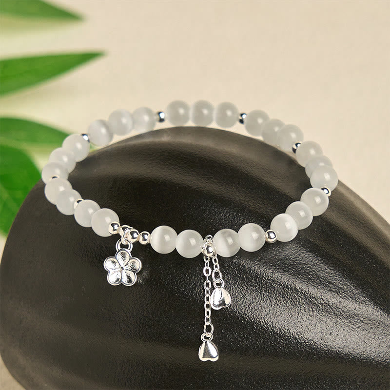 Nimara Ritual Natural Cat's Eye Cherry Blossom Peace Bracelet