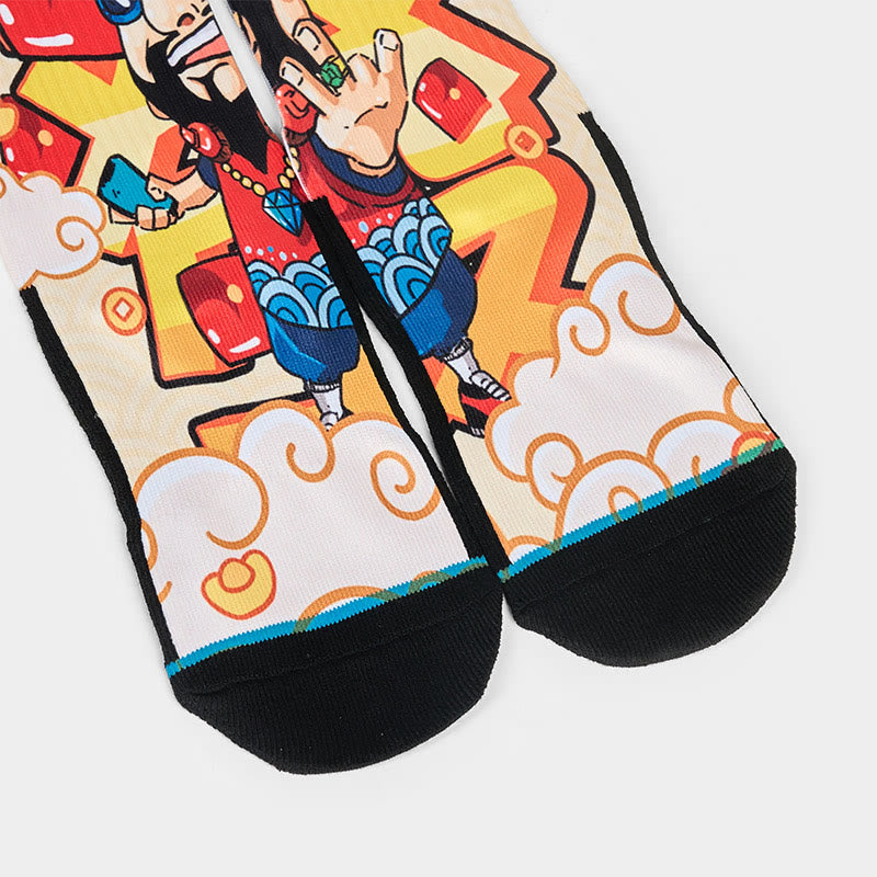 Nimara Ritual Casual God Of Wealth Red Envelopes Ingot Micro Crew Men Women Unisex Socks