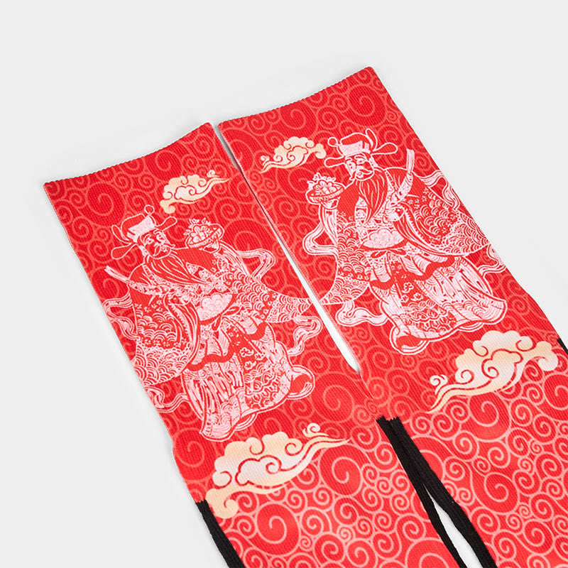 Nimara Ritual Casual God Of Wealth Auspicious Clouds Micro Crew Men Women Unisex Socks