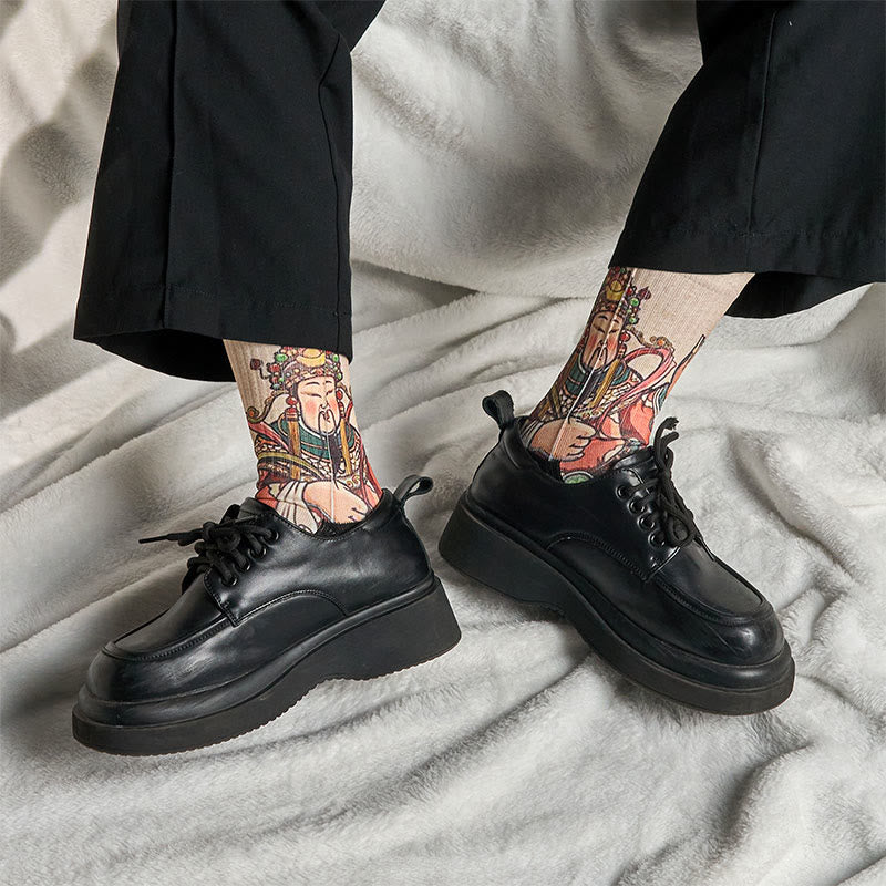 Nimara Ritual Casual God Of Wealth Ruyi Handle Micro Crew Men Women Unisex Socks